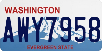 WA license plate AWY7958
