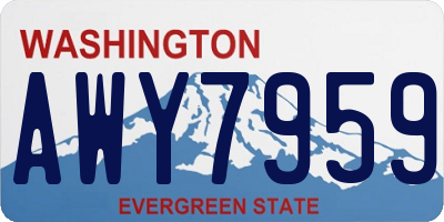WA license plate AWY7959