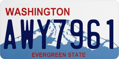 WA license plate AWY7961