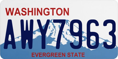 WA license plate AWY7963