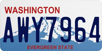 WA license plate AWY7964