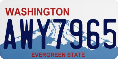 WA license plate AWY7965