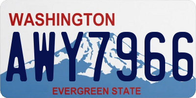 WA license plate AWY7966