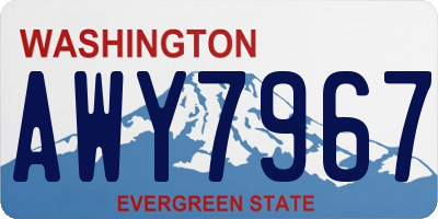 WA license plate AWY7967