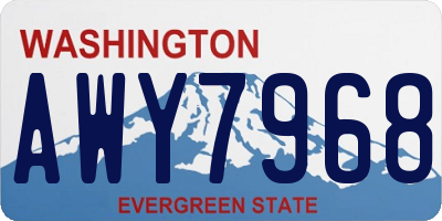 WA license plate AWY7968