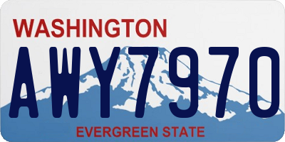 WA license plate AWY7970