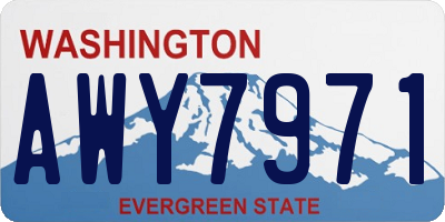 WA license plate AWY7971