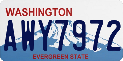 WA license plate AWY7972