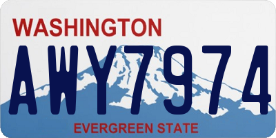 WA license plate AWY7974