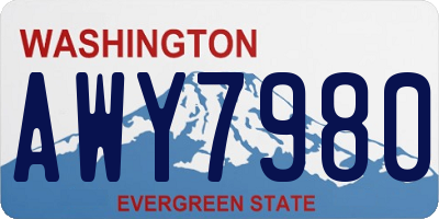 WA license plate AWY7980