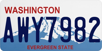WA license plate AWY7982