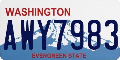 WA license plate AWY7983
