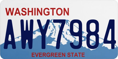 WA license plate AWY7984