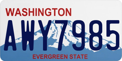 WA license plate AWY7985