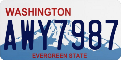 WA license plate AWY7987