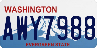 WA license plate AWY7988
