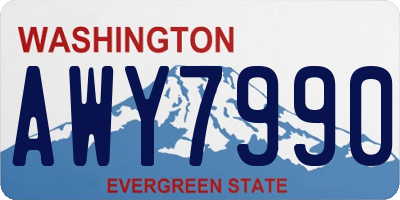 WA license plate AWY7990