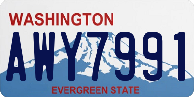 WA license plate AWY7991