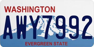 WA license plate AWY7992