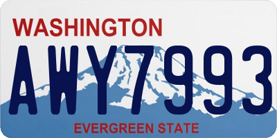 WA license plate AWY7993
