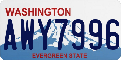 WA license plate AWY7996