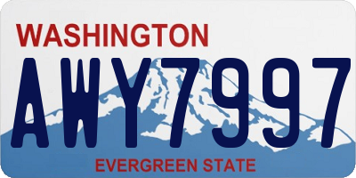 WA license plate AWY7997