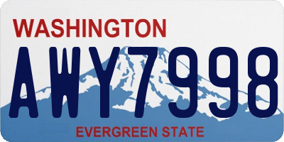 WA license plate AWY7998