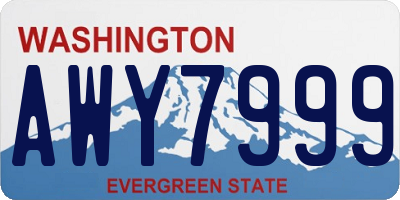 WA license plate AWY7999