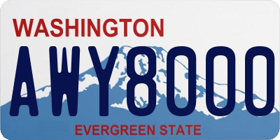 WA license plate AWY8000