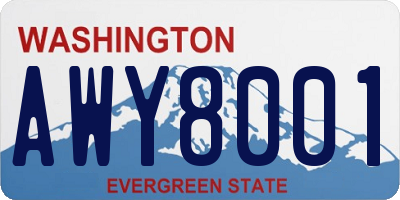 WA license plate AWY8001