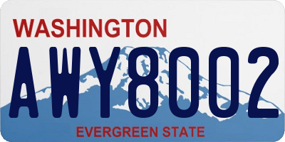 WA license plate AWY8002
