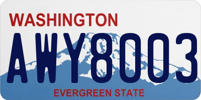 WA license plate AWY8003