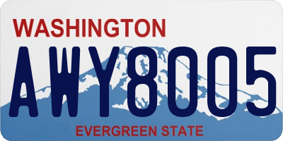 WA license plate AWY8005