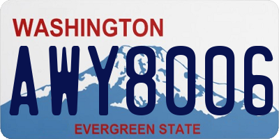 WA license plate AWY8006