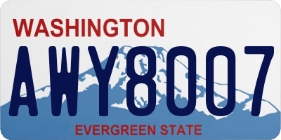 WA license plate AWY8007