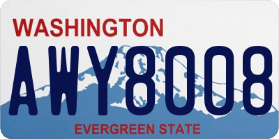 WA license plate AWY8008