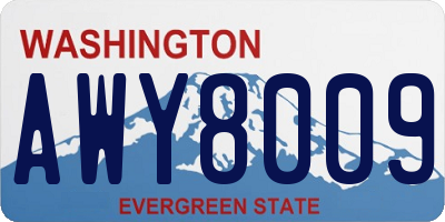 WA license plate AWY8009