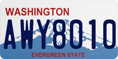 WA license plate AWY8010
