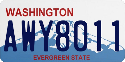 WA license plate AWY8011