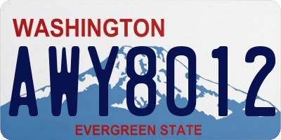 WA license plate AWY8012
