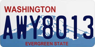 WA license plate AWY8013