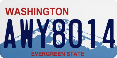 WA license plate AWY8014