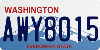 WA license plate AWY8015