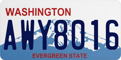 WA license plate AWY8016