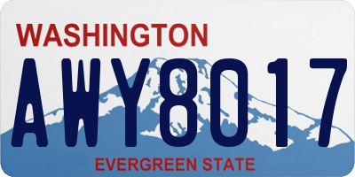 WA license plate AWY8017
