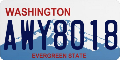 WA license plate AWY8018