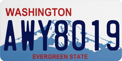 WA license plate AWY8019