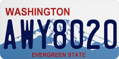 WA license plate AWY8020