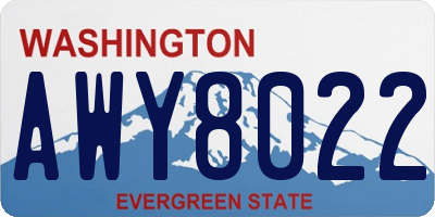 WA license plate AWY8022