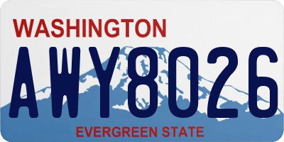 WA license plate AWY8026
